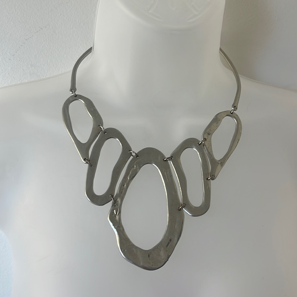 Silver necklace made by artist